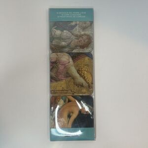 6 Cork Backed Coasters Dessous-De-Verre liege‎